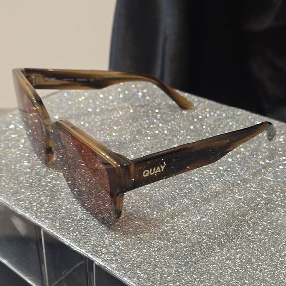Quay Australia Drive In Square Sunglasses- Dark Tort Frame / Brown Lens main image 7